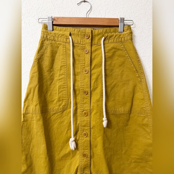 Madewell Tie-Waist Utility Midi Skirt Color-Bronzed Lichen Size-00 - Picture 5 of 13